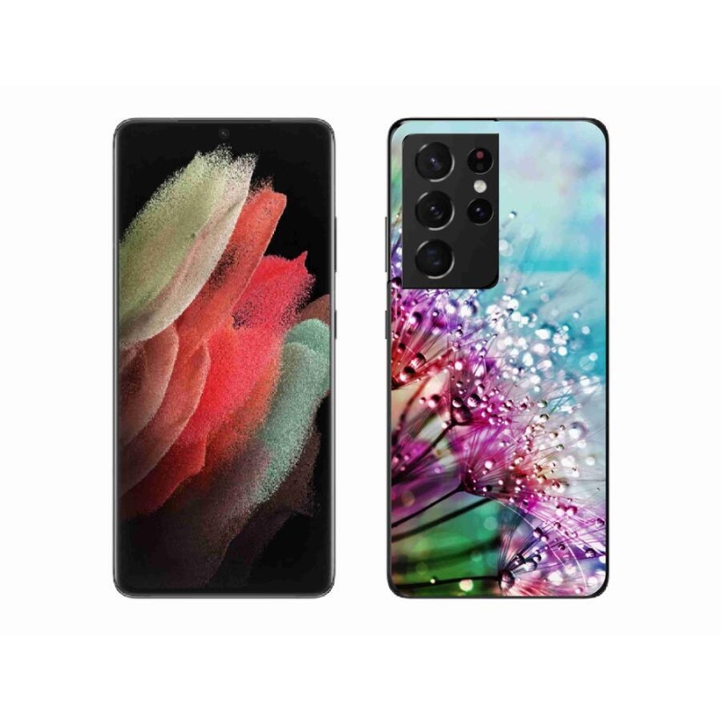 Gél borítás mmCase Samsung Galaxy S21 Ultra 5G - színes virágok