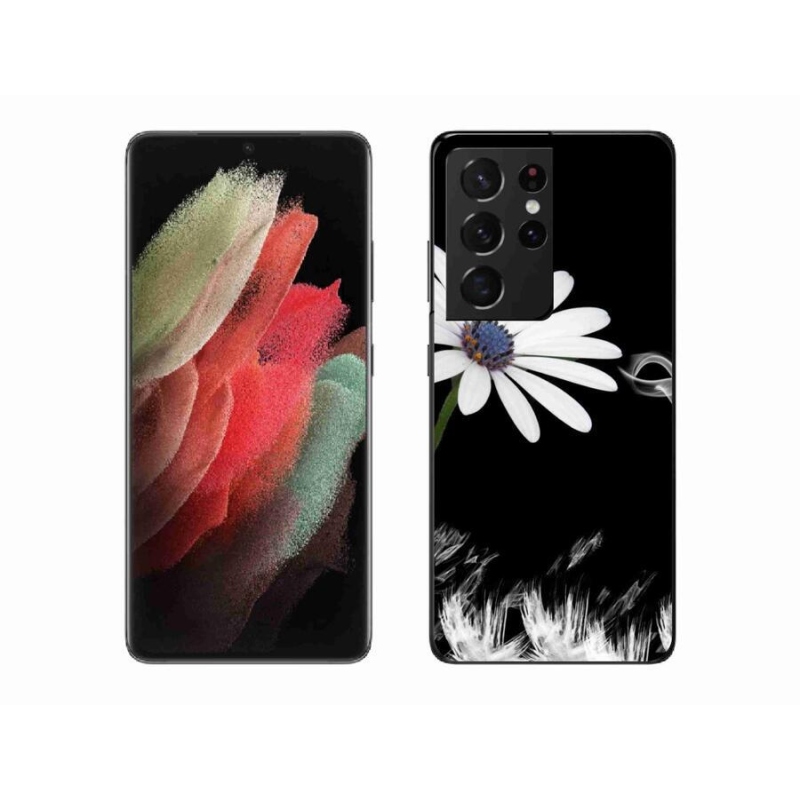 Gél védőhuzat mmCase Samsung Galaxy S21 Ultra 5G - fehér virág