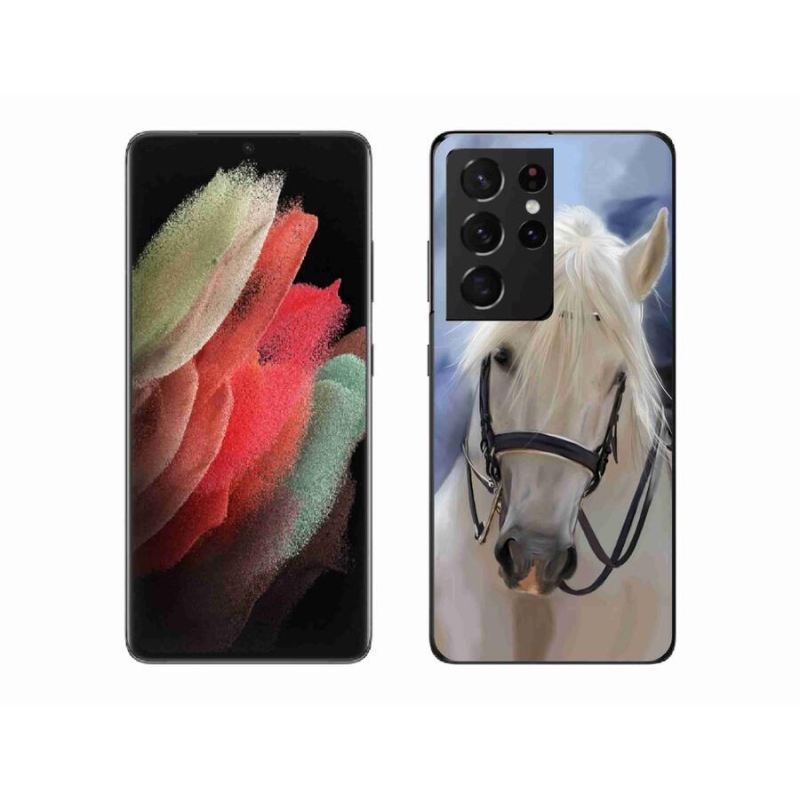 Gél borító mmCase Samsung Galaxy S21 Ultra 5G - fehér ló