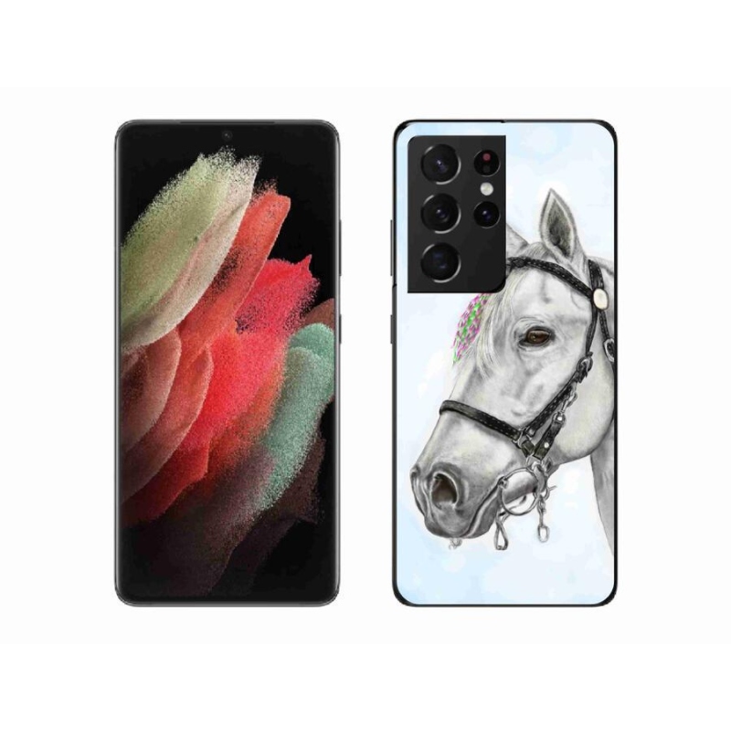 Zselés borítás mmCase Samsung Galaxy S21 Ultra 5G - fehér ló 1