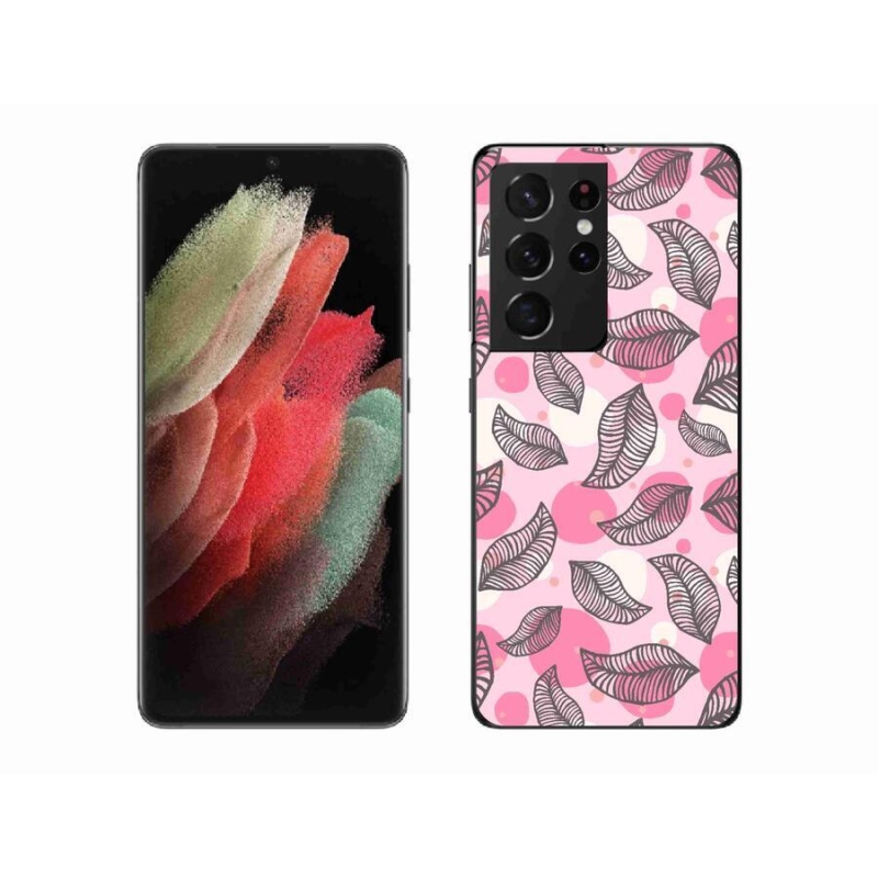 Gél borítás mmCase Samsung Galaxy S21 Ultra 5G - rajzfilmes hulló levelek