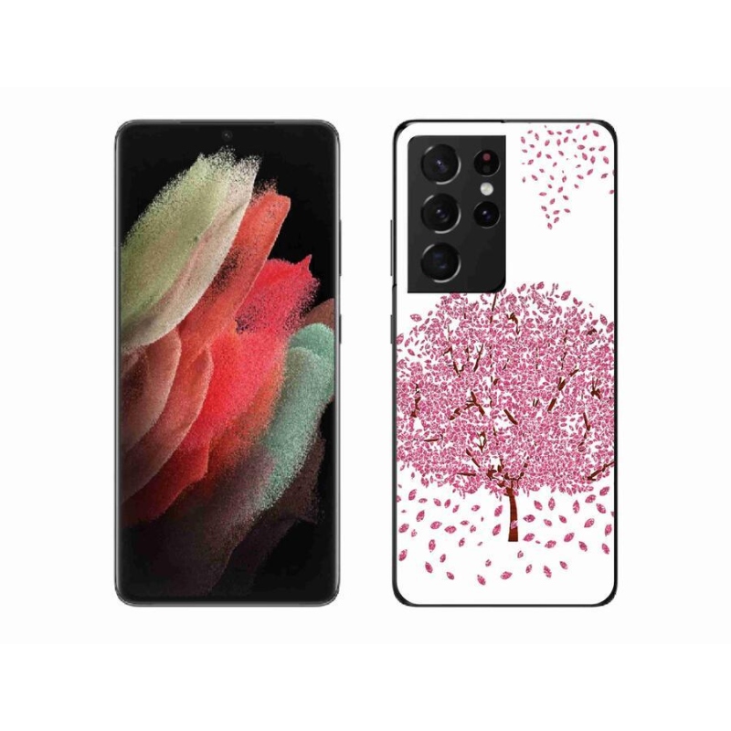 Zselés borítás mmCase Samsung Galaxy S21 Ultra 5G - rajzfilmfa levelekkel