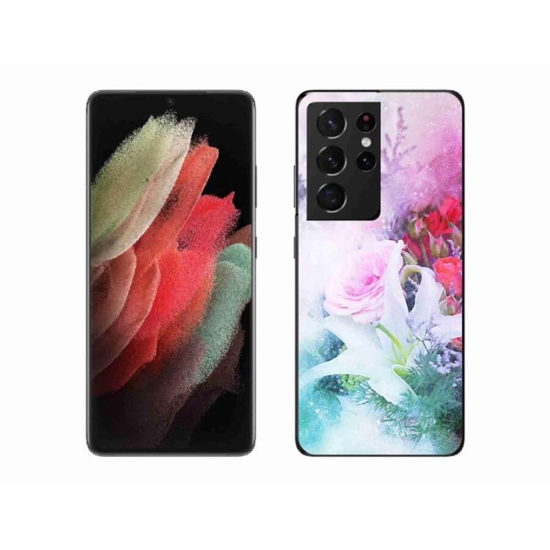 Gél borító mmCase Samsung Galaxy S21 Ultra 5G - virágok 4