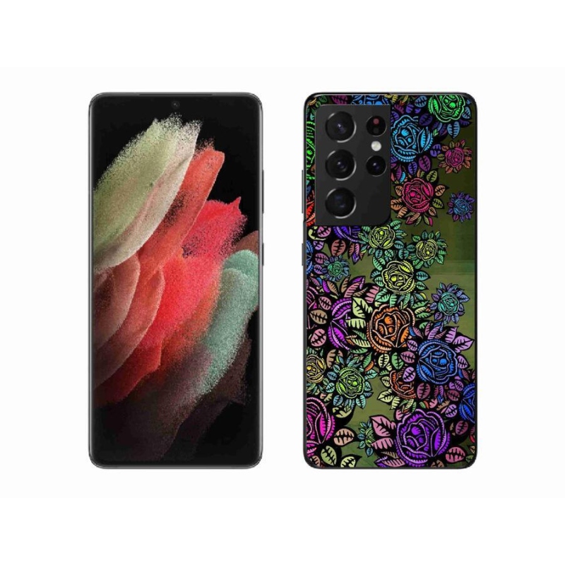 Gél borító mmCase Samsung Galaxy S21 Ultra 5G - virágok 6