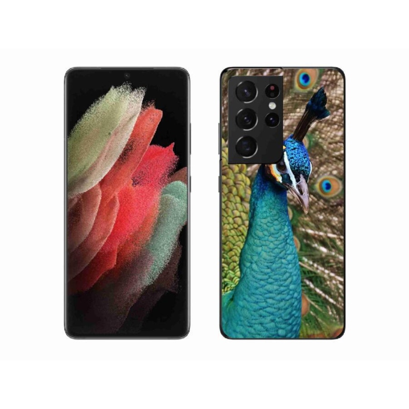Zselés borítás mmCase Samsung Galaxy S21 Ultra 5G - páva