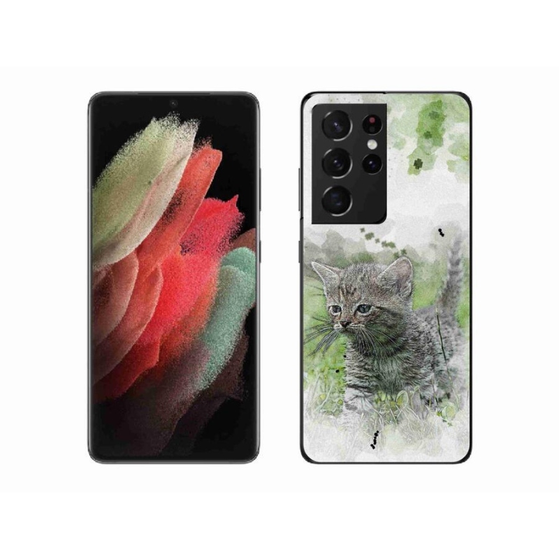 Gél borítás mmCase Samsung Galaxy S21 Ultra 5G - aranyos cica 1