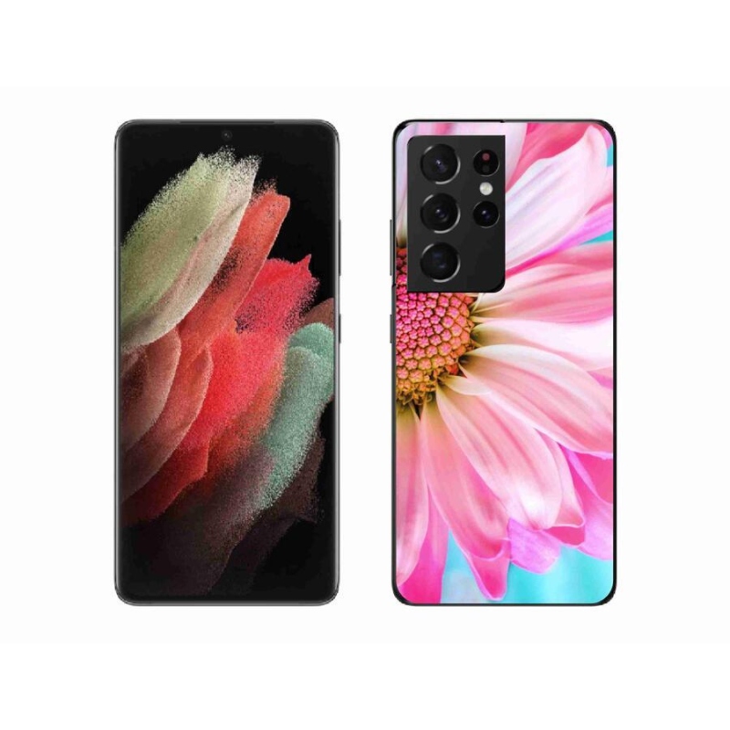 Gél védőhuzat mmCase Samsung Galaxy S21 Ultra 5G - rózsaszín virág