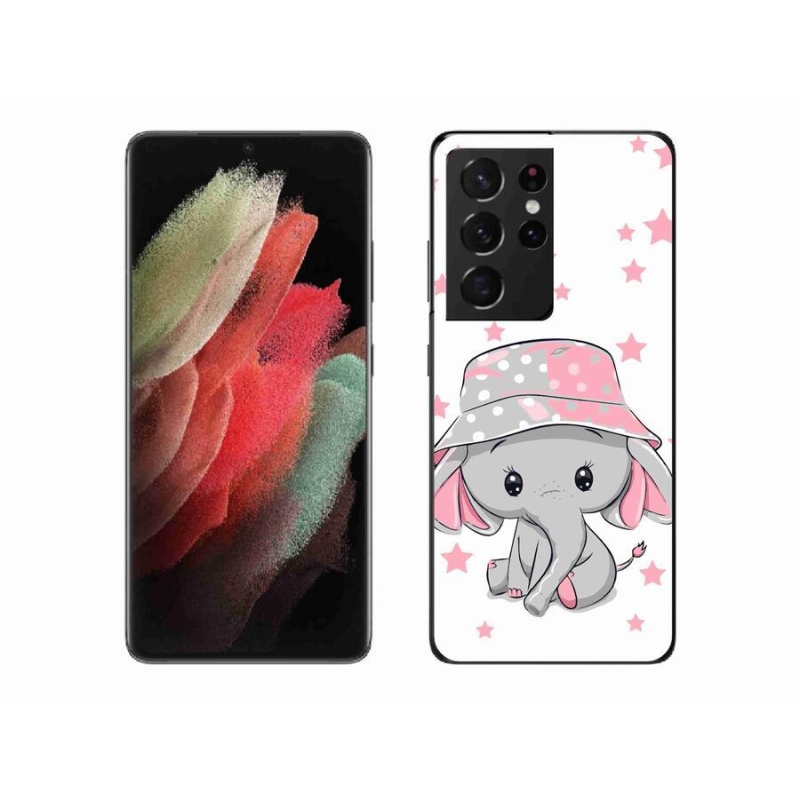 Gél védőhuzat mmCase Samsung Galaxy S21 Ultra 5G - rózsaszín elefánthoz