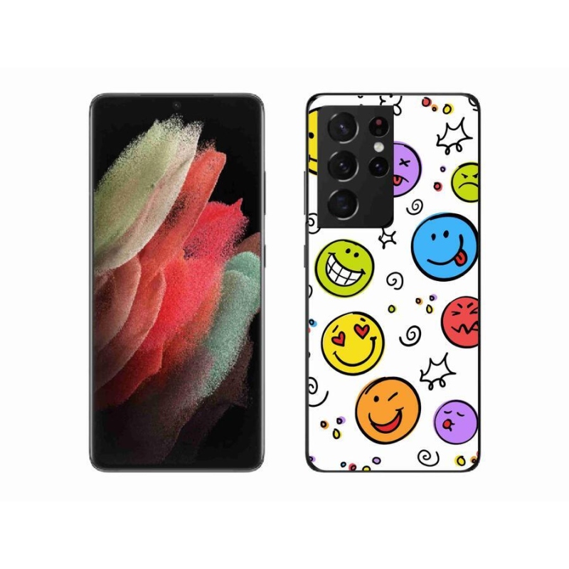 Gél borítás mmCase Samsung Galaxy S21 Ultra 5G - smiley-khez