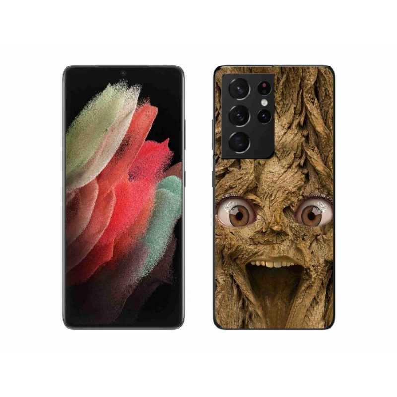 Gél borítás mmCase Samsung Galaxy S21 Ultra 5G - vidám fa szemekkel