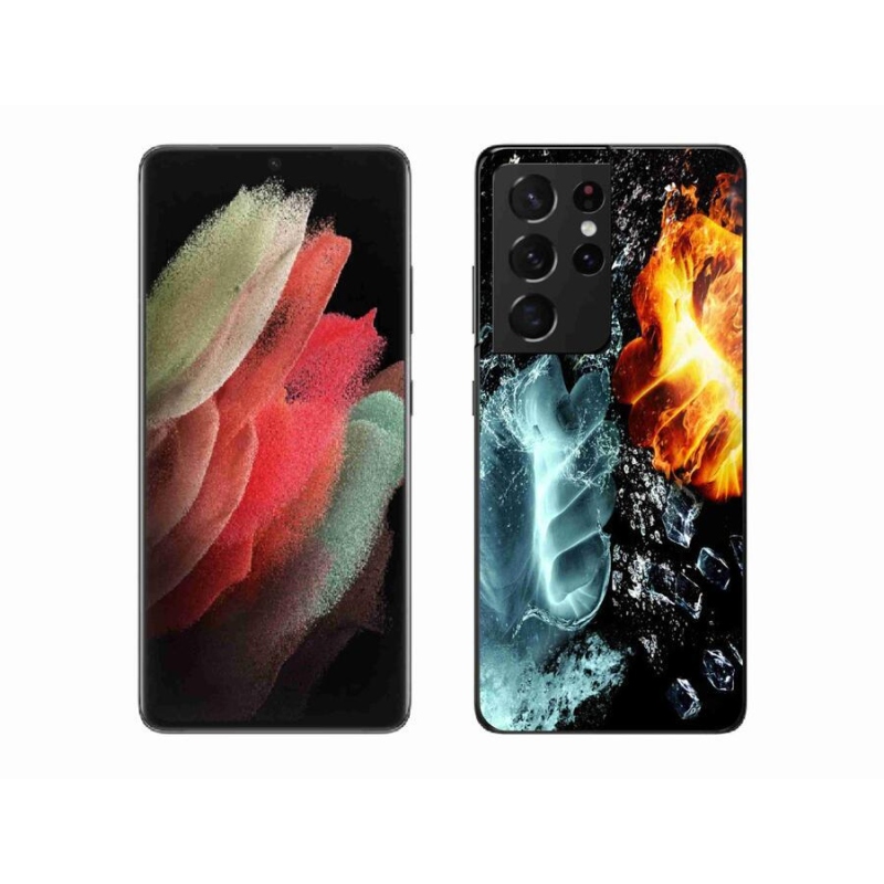 Zselés borítás mmCase Samsung Galaxy S21 Ultra 5G - víz és tűz