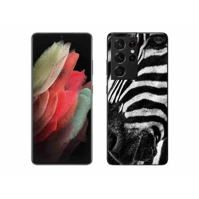 Zselés borítás mmCase Samsung Galaxy S21 Ultra 5G készülékhez - zebra