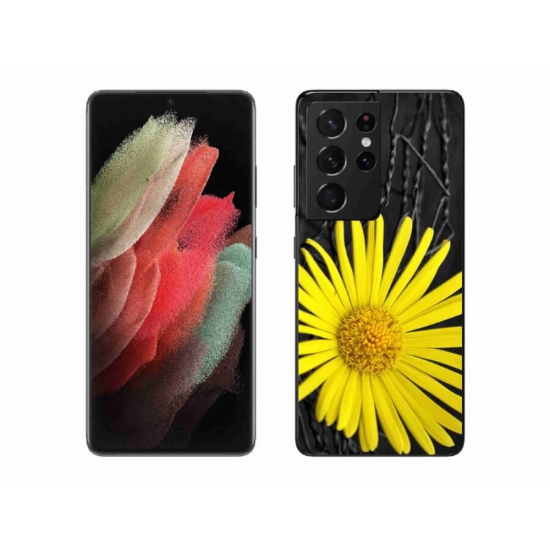 Gél védőhuzat mmCase Samsung Galaxy S21 Ultra 5G - sárga virág