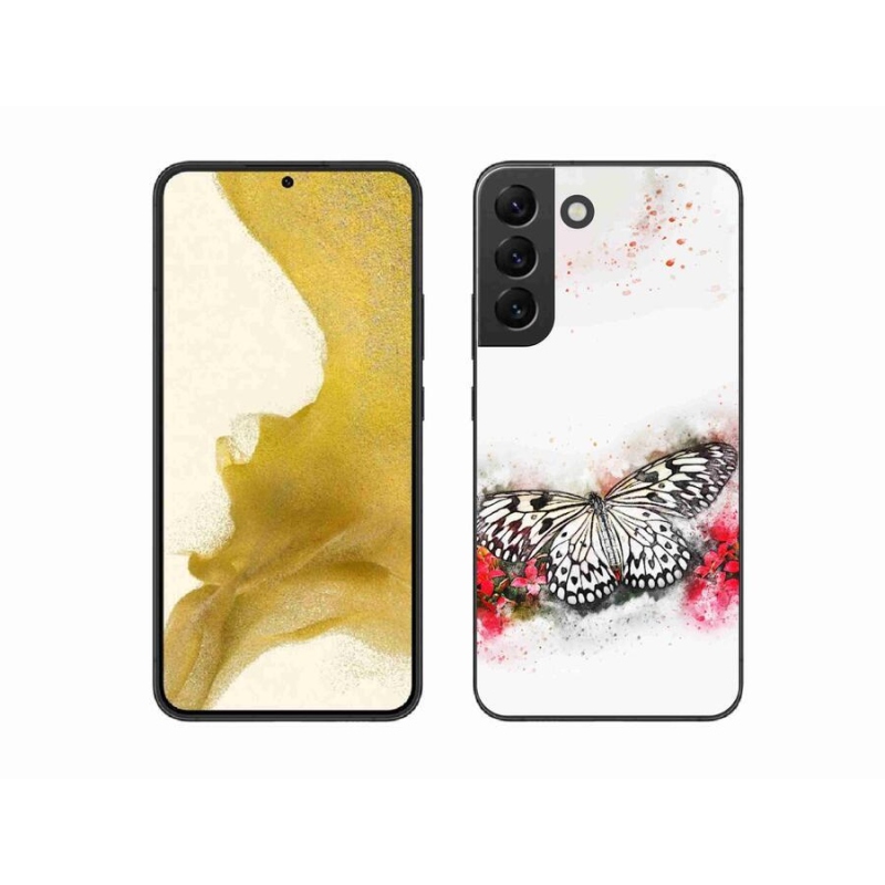Zselés borítás mmCase Samsung Galaxy S22+ 5G - fekete-fehér pillangó