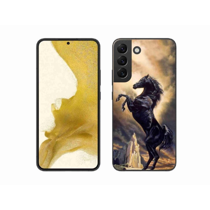 Zselés borítás mmCase Samsung Galaxy S22+ 5G - fekete rajzfilm lóhoz