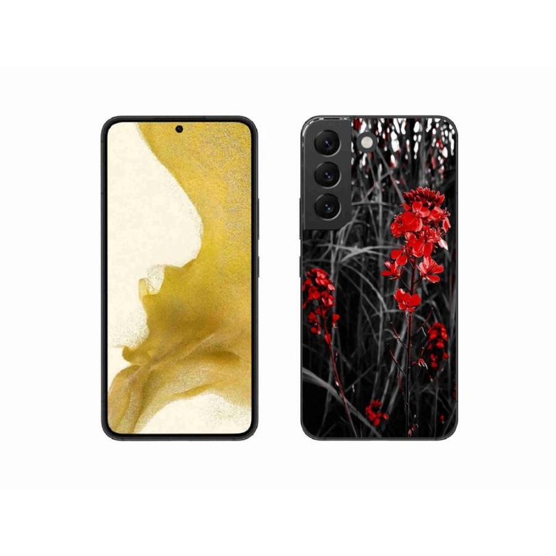 Zselés borítás mmCase Samsung Galaxy S22 5G - piros növényhez