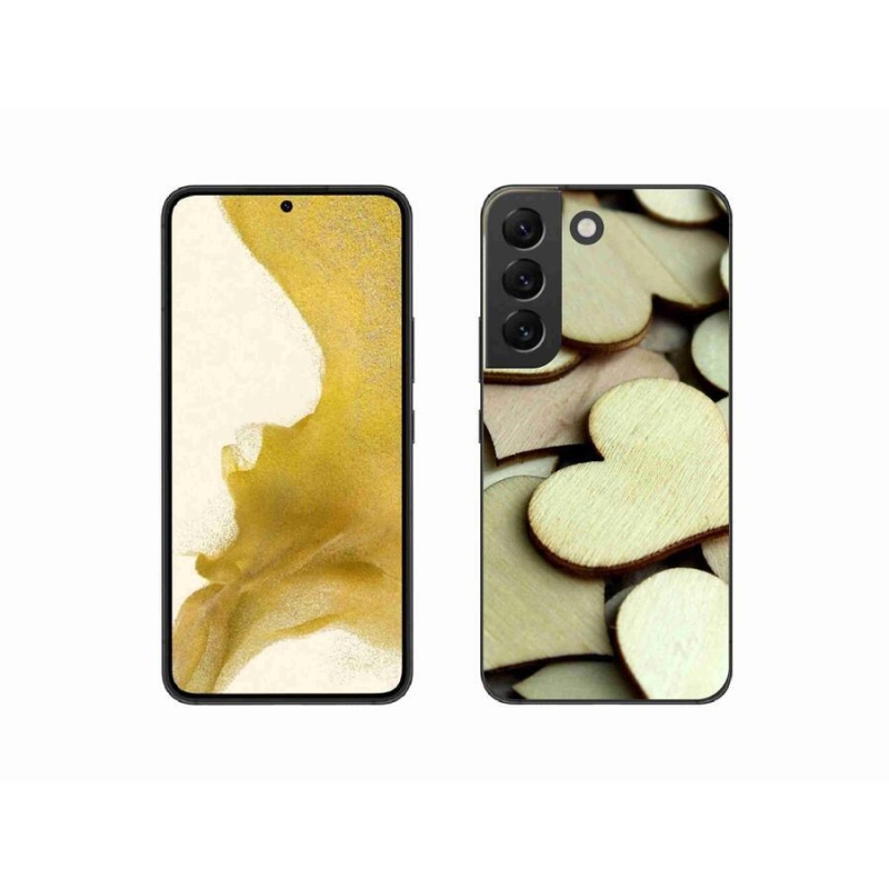 Zselés borítás mmCase Samsung Galaxy S22 5G - fából készült szívecskékhez