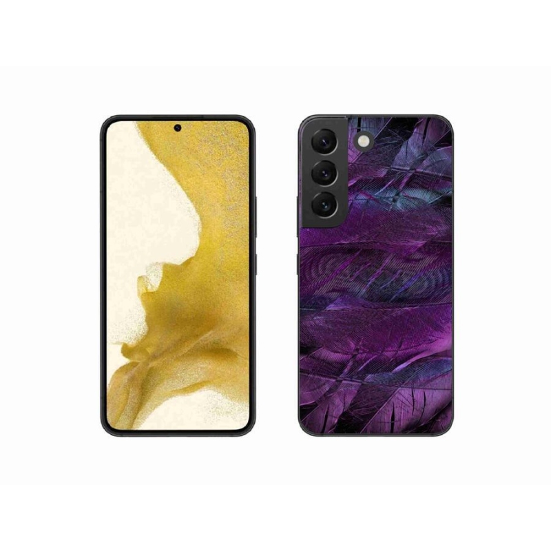 Gél védőhuzat mmCase Samsung Galaxy S22 5G - lila tollakhoz