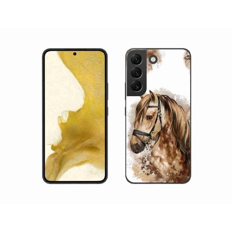 Zselés borítás mmCase Samsung Galaxy S22 5G - barna rajzfilm lóhoz