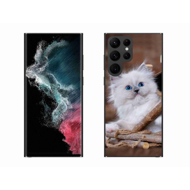 Zselés borítás mmCase Samsung Galaxy S22 Ultra 5G - fehér cica