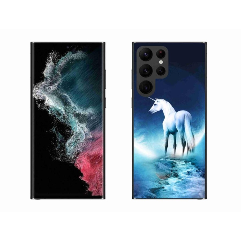 Zselés borítás mmCase Samsung Galaxy S22 Ultra 5G - fehér egyszarvúhoz