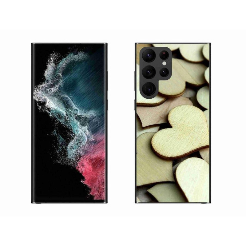 Zselés borítás mmCase Samsung Galaxy S22 Ultra 5G - fából készült szívek