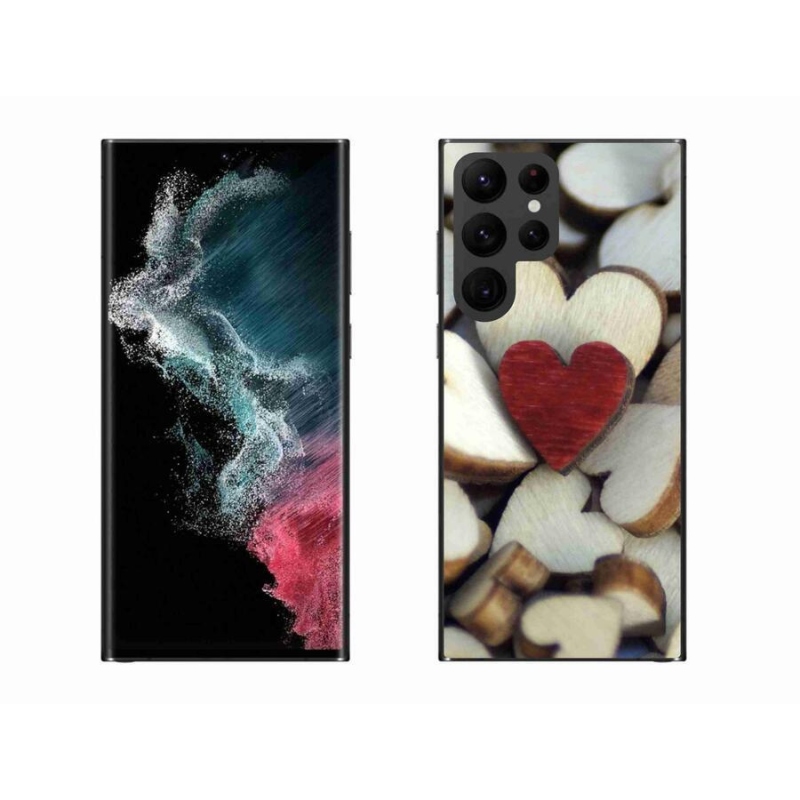 Gél védőhuzat mmCase Samsung Galaxy S22 Ultra 5G - gravírozott piros szív
