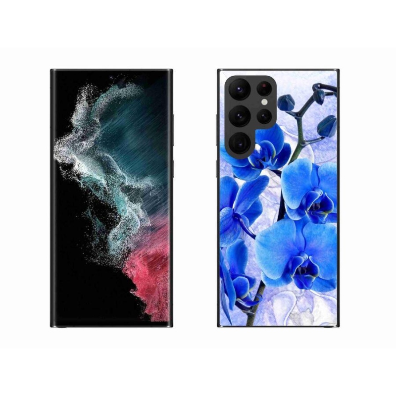 Gél védőhuzat mmCase Samsung Galaxy S22 Ultra 5G - kék virágok