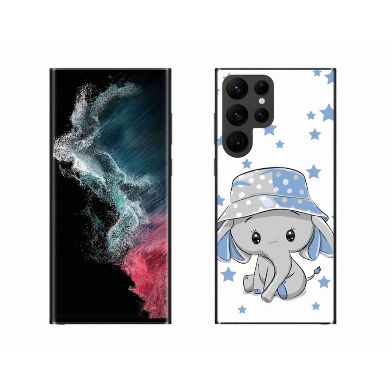 Gél védőhuzat mmCase Samsung Galaxy S22 Ultra 5G - kék elefánthoz