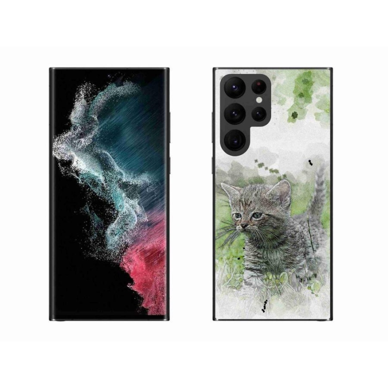 Gél borítás mmCase Samsung Galaxy S22 Ultra 5G - aranyos cica 1