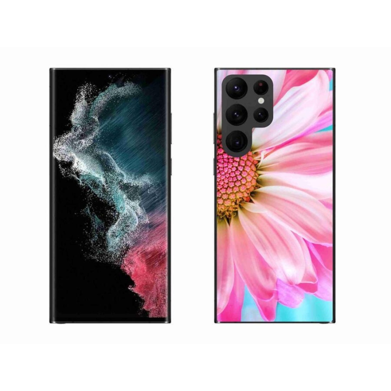 Gél védőhuzat mmCase Samsung Galaxy S22 Ultra 5G - rózsaszín virág