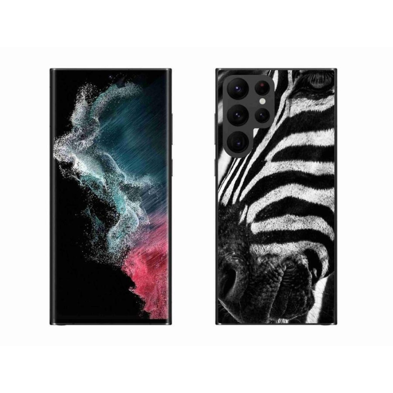 Zselés borítás mmCase Samsung Galaxy S22 Ultra 5G készülékhez - zebra