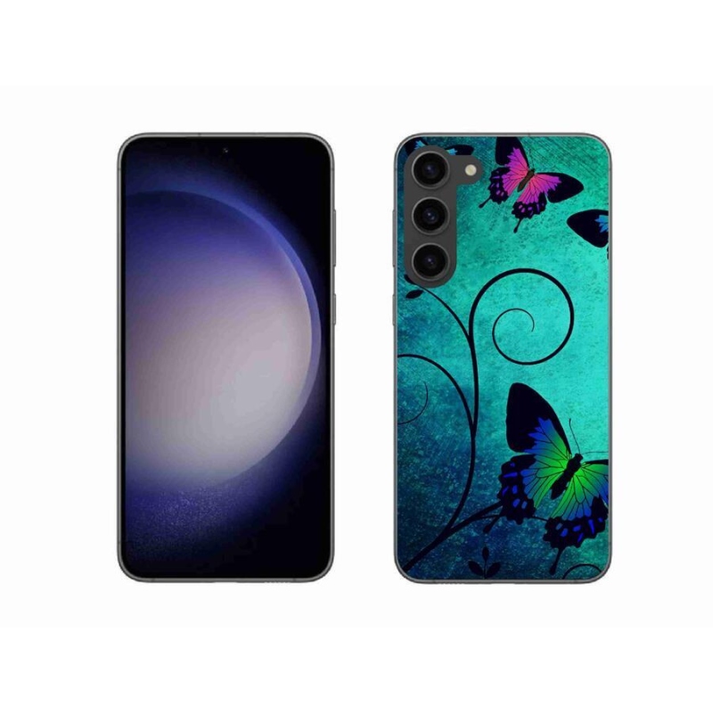 Zselés borítás mmCase Samsung Galaxy S23+ 5G - színes pillangókhoz