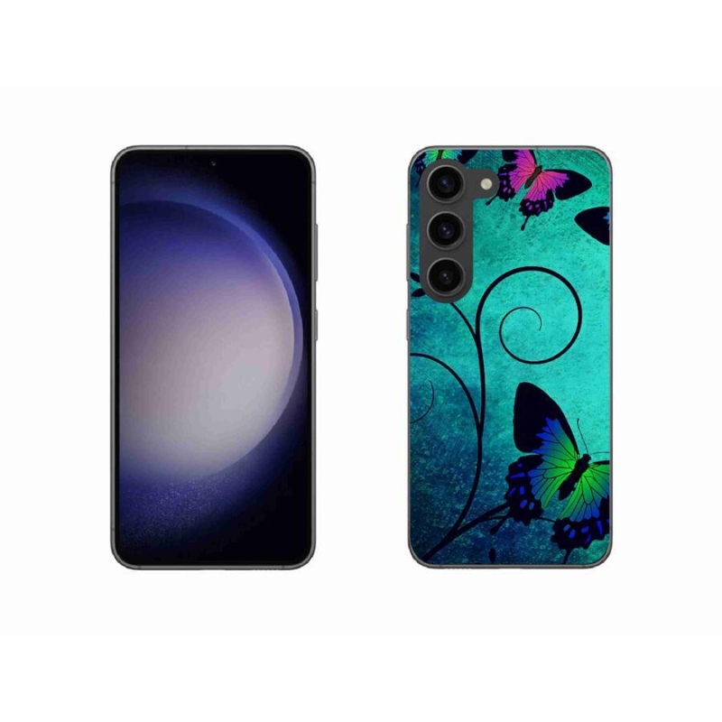 Gél borítás mmCase Samsung Galaxy S23 5G - színes pillangókhoz