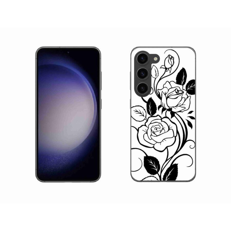 Zselés borítás mmCase Samsung Galaxy S23 5G - fekete és fehér rózsa