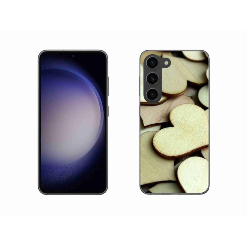 Gél borítás mmCase Samsung Galaxy S23 5G - fából készült szívecskékhez