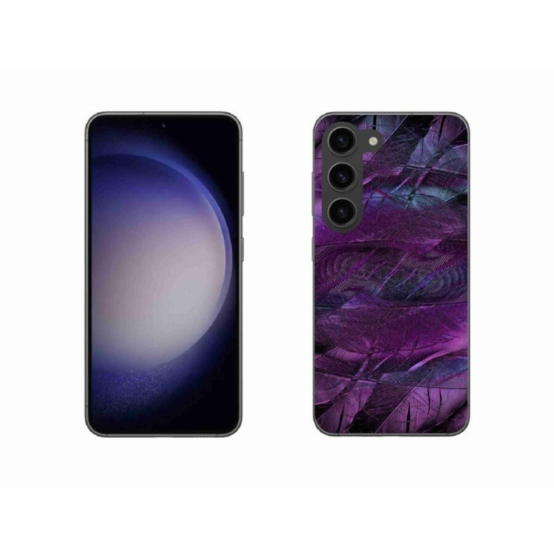 Zselés borítás mmCase Samsung Galaxy S23 5G - lila tollakhoz