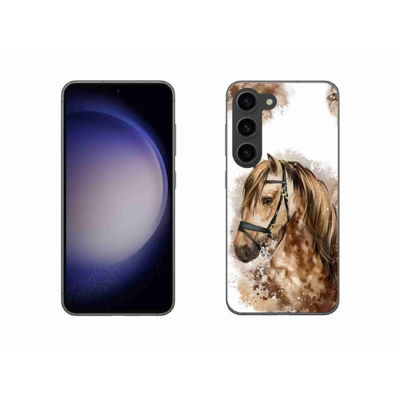 Zselés borítás mmCase Samsung Galaxy S23 5G - barna rajzfilm lóhoz