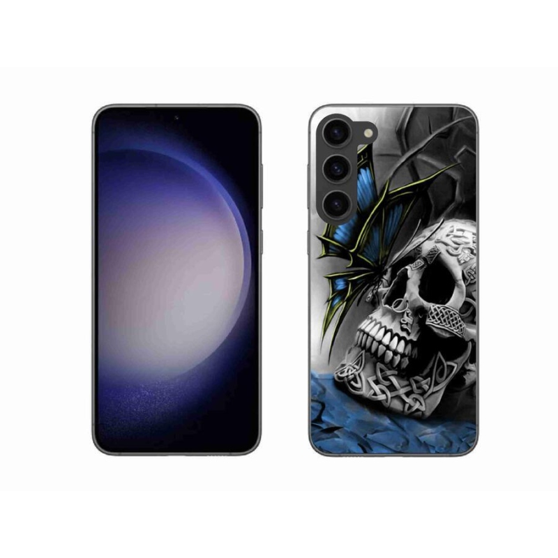 Gél borítás mmCase Samsung Galaxy S23+ 5G - pillangó és koponya