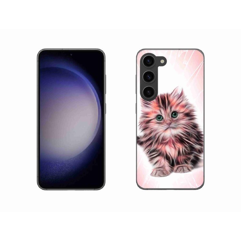 Gél borítás mmCase Samsung Galaxy S23 5G - aranyos cica - Samsung Galaxy S23 5G számára