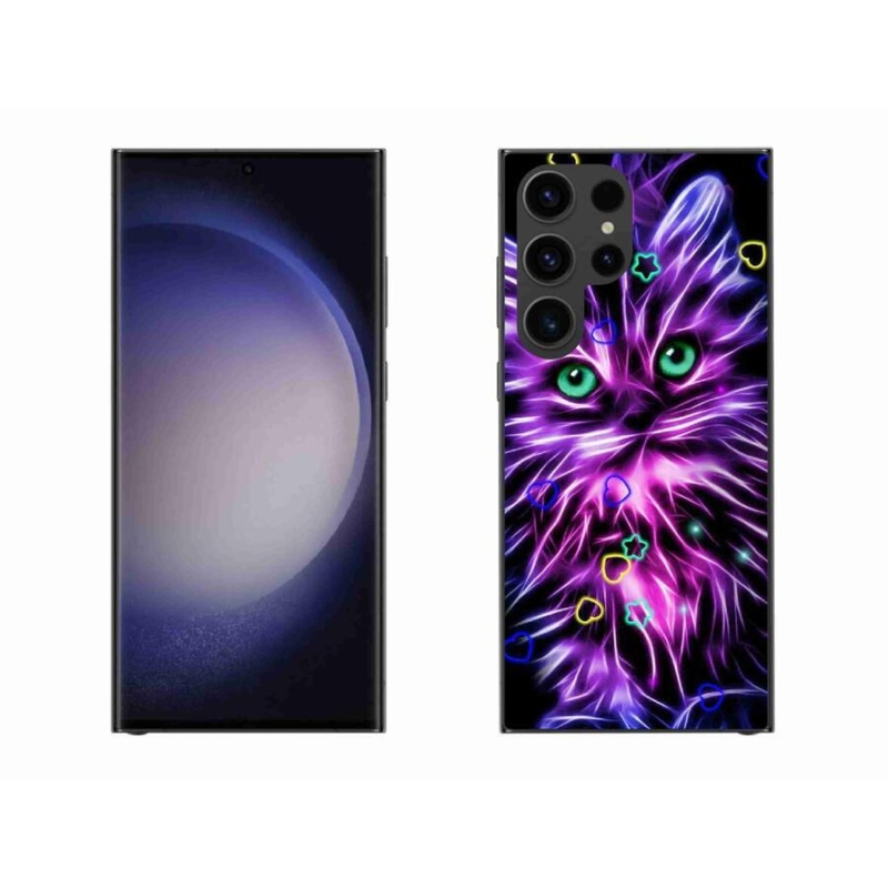 Gél borítás mmCase Samsung Galaxy S23 Ultra 5G - absztrakt macska - Samsung Galaxy S23 Ultra 5G - absztrakt macska