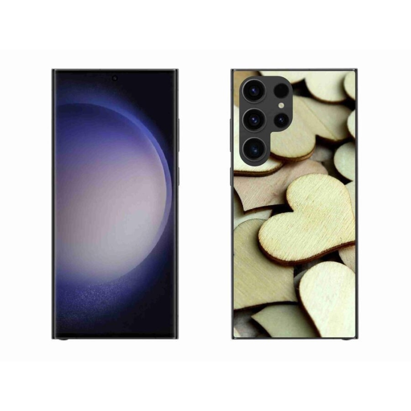 Zselés borítás mmCase Samsung Galaxy S23 Ultra 5G - fából készült szívek
