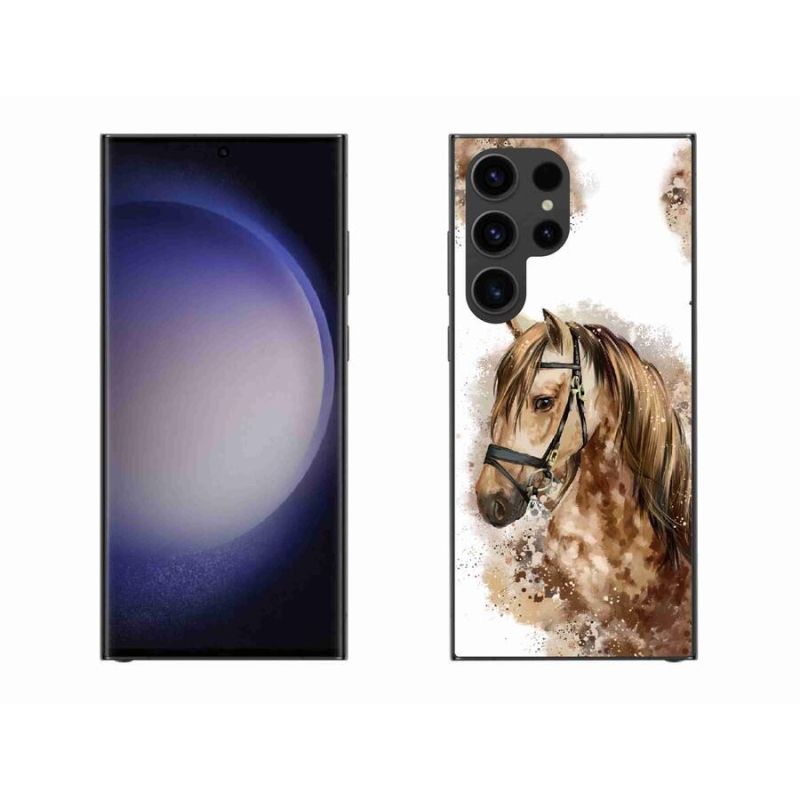 Zselés borítás mmCase Samsung Galaxy S23 Ultra 5G - barna rajzfilm lóhoz