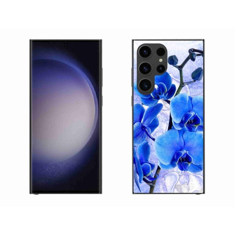 Zselés borítás mmCase Samsung Galaxy S23 Ultra 5G - kék virágok