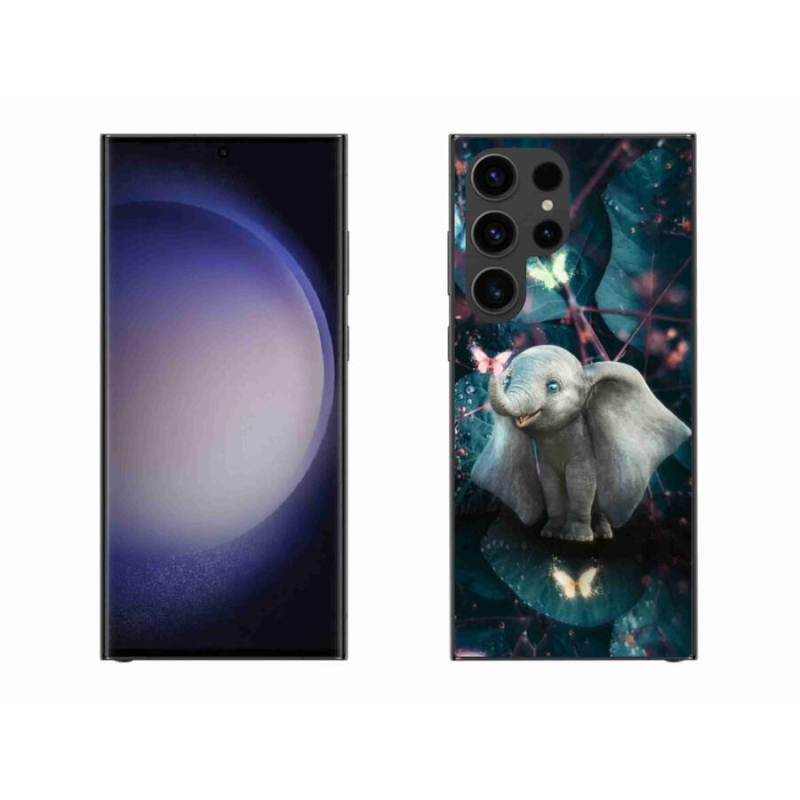 Gél borítás mmCase Samsung Galaxy S23 Ultra 5G - aranyos elefánt - Samsung Galaxy S23 Ultra 5G - aranyos elefánt