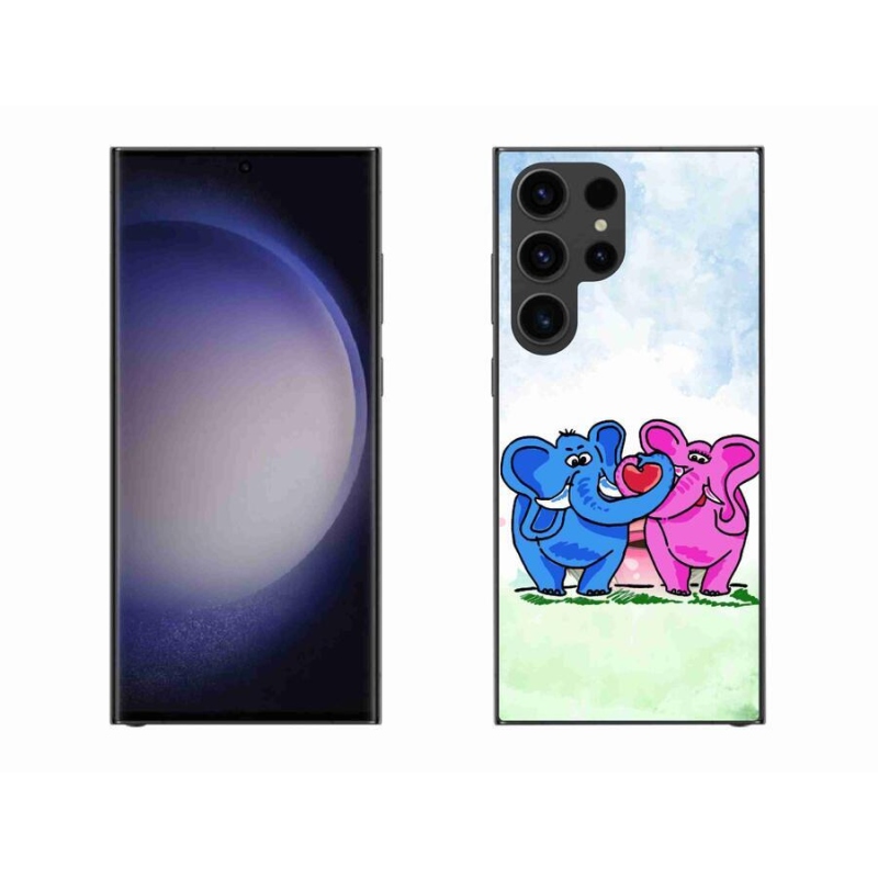 Gél borítás mmCase Samsung Galaxy S23 Ultra 5G - szerelmes elefántokba