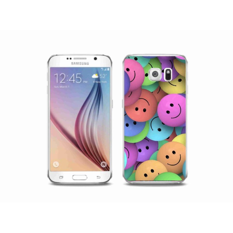 Gél borító mmCase a mobiltelefonon Samsung Galaxy S6 - színes smiley-k
