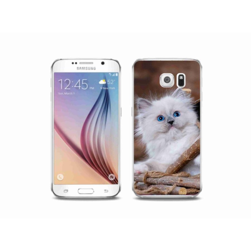 Gél védőhuzat mmCase Samsung Galaxy S6 készülékhez - fehér cica
