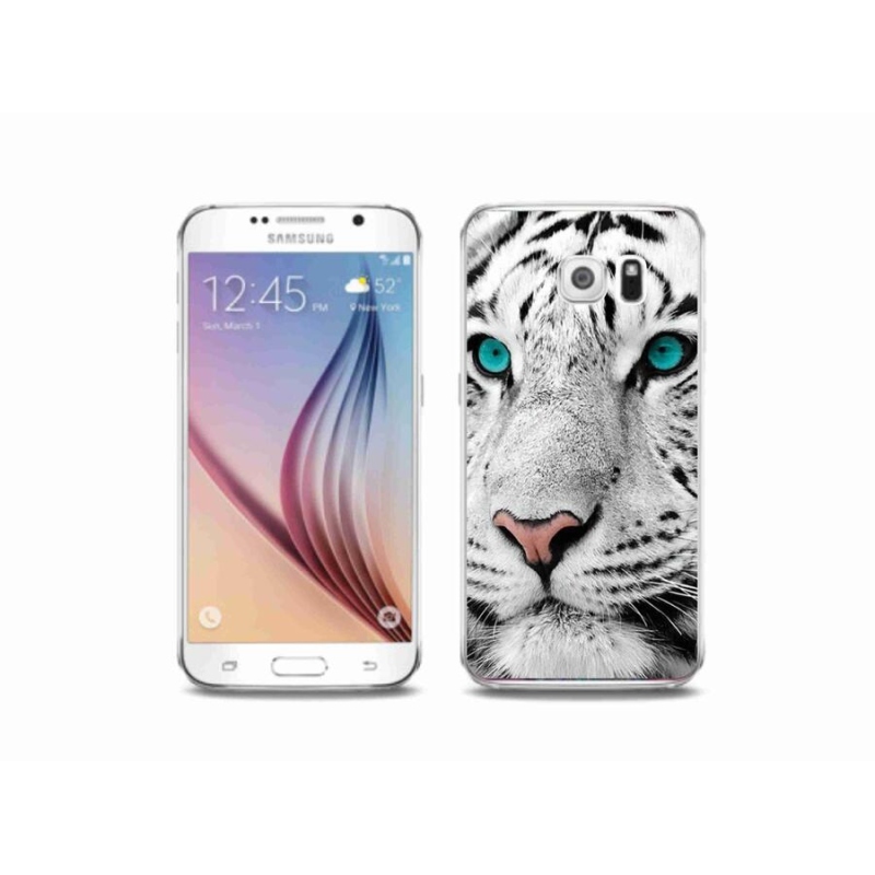 Gél védőhuzat mmCase Samsung Galaxy S6 készülékhez - fehér tigris
