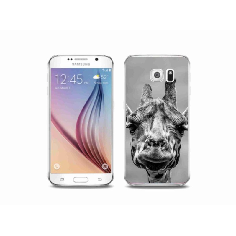 Zselés borítás mmCase Samsung Galaxy S6 készülékhez - fekete-fehér zsiráf